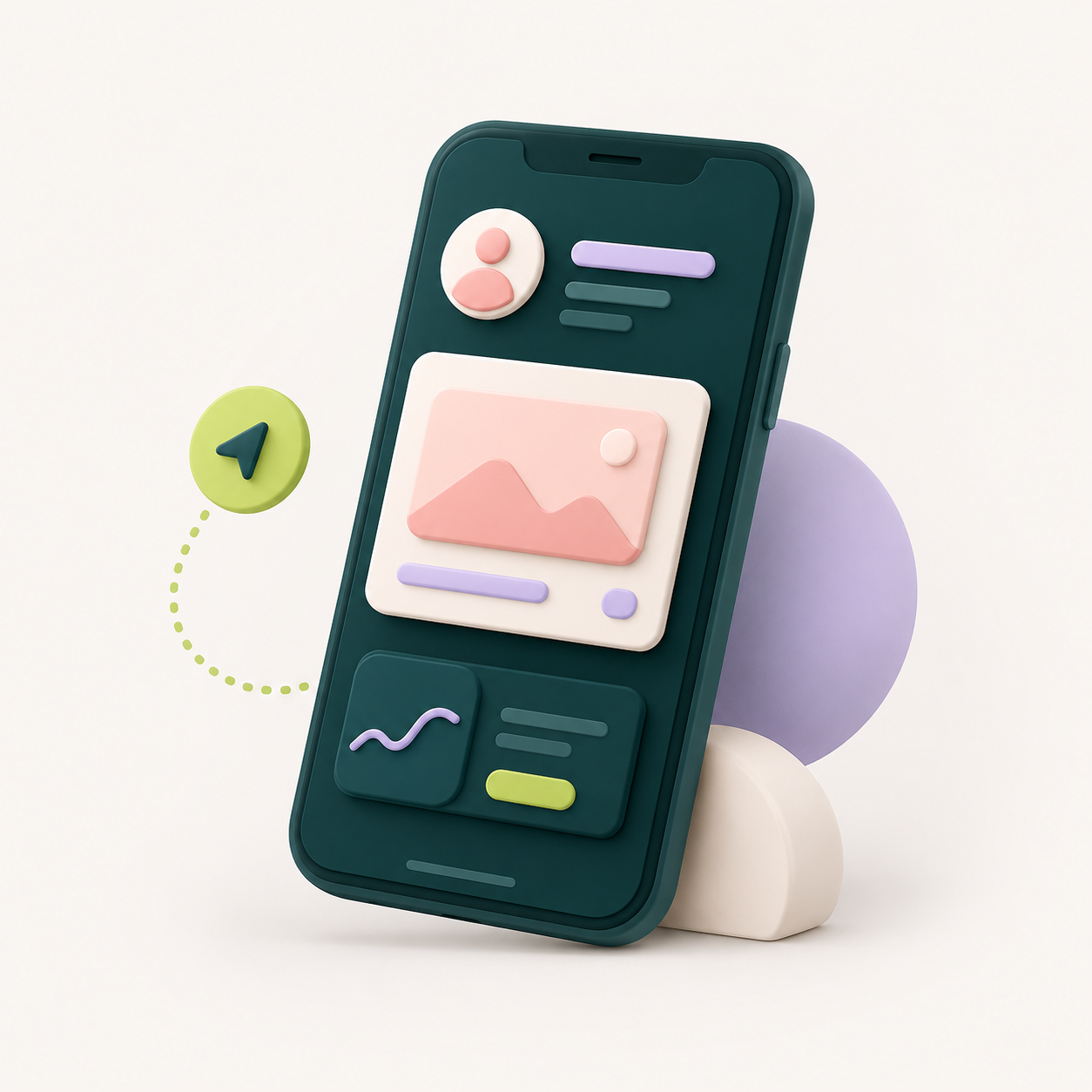 Interfaz de producto digital representada en un smartphone